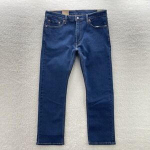 Levis Jeans Mens 36x30 Blue 514 Straight Fit Medium Wash Denim Grunge Cowboy
